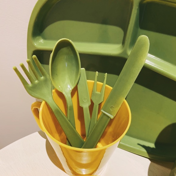 RARE Vintage 50s Basket Ville Picnic Dining Set - Picture 12 of 13